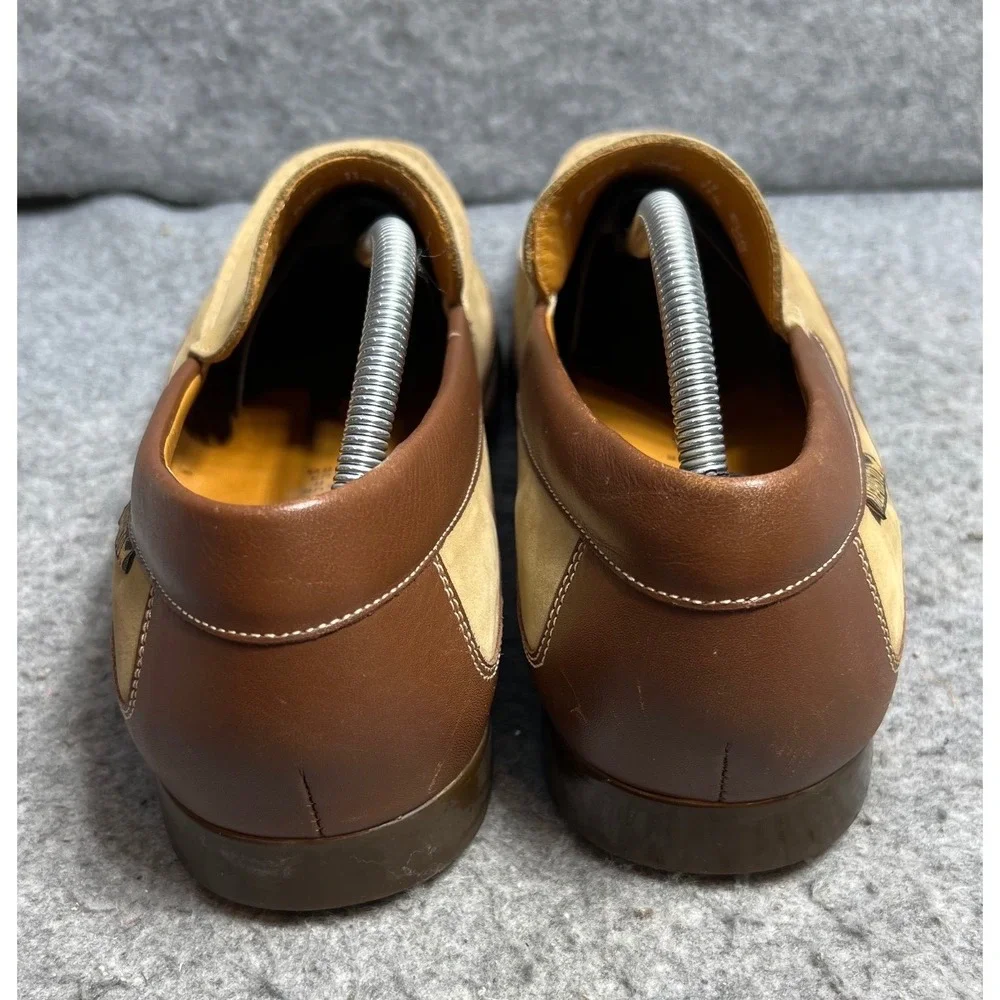 Mephisto Mens Cool-Air Loafers Tan Brown Leather Nubuck Slip On Shoes Size 11.5